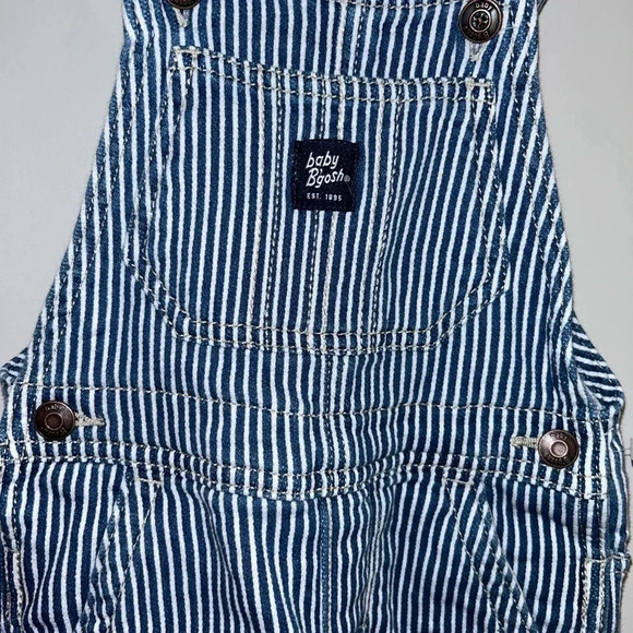 Oshkosh B'gosh Baby Boy blue  and white stripped overalls 18 months - Picture 2 of 10